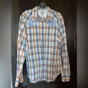 Men's GUESS Vintage, Plaid Western Shirt, Size L